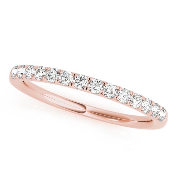 Straight Split Prong Wedding Band (0.28 ct. tw.), Front view in rose gold