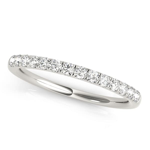 Straight Split Prong Wedding Band — 11 Stone — View 1