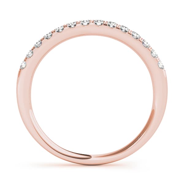 Straight Split Prong Wedding Band (0.28 ct. tw.), Side view in rose gold