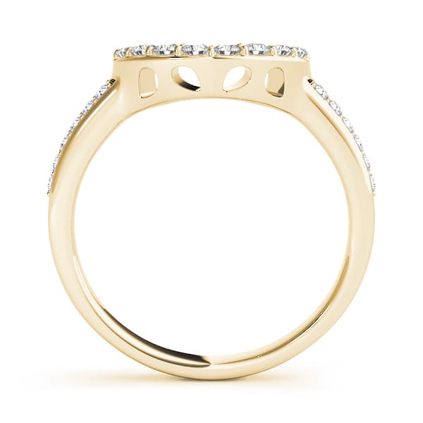 Prong Set Curved Wedding Band (1/4 ct. tw.), Side view in yellow gold
