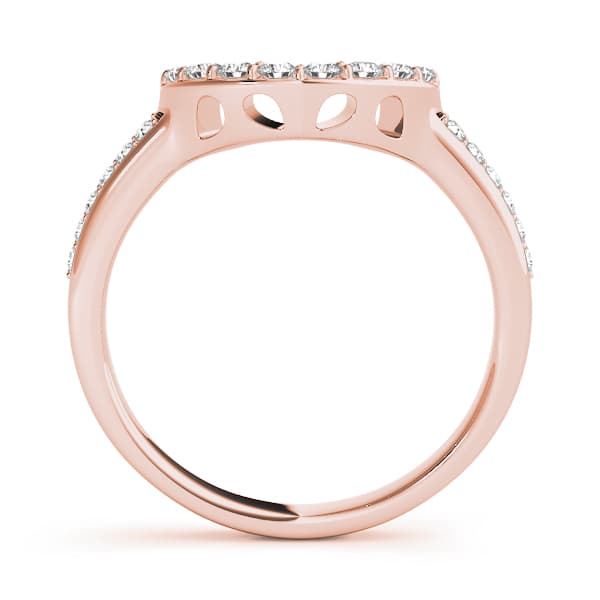 Prong Set Curved Wedding Band (0.21 ct. tw.), Side view in rose gold