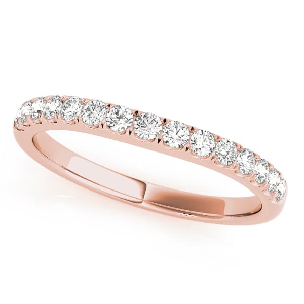 Split-Prong Wedding Band (0.22 ct. tw.), Front view in rose gold