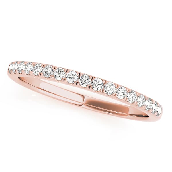 Prong Set Wedding Band (0.17 ct. tw.), Front view in rose gold