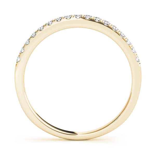 Prong Set Wedding Band (0.17 ct. tw.), Side view in yellow gold