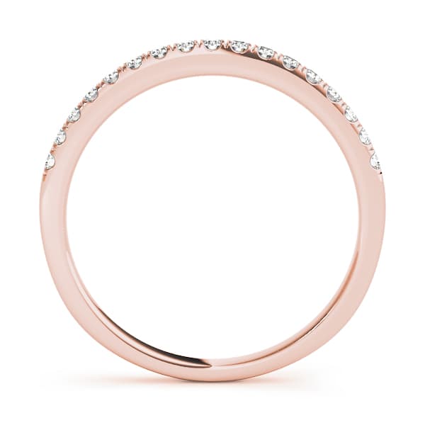 Prong Set Wedding Band (0.17 ct. tw.), Side view in rose gold