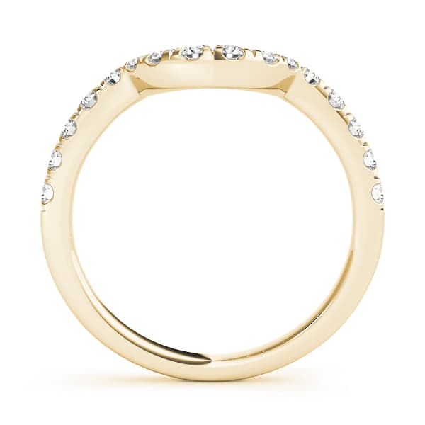 Curved Split Prong Wedding Band (0.4 ct. tw.), Side view in yellow gold