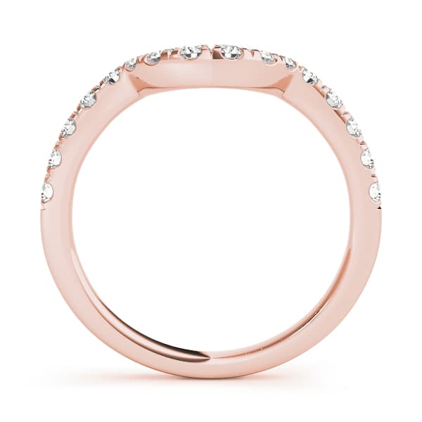 Curved Split Prong Wedding Band (0.4 ct. tw.), Side view in rose gold