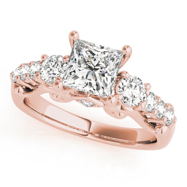 Vintage-Inspired Engagement Ring, style 50583, Front view in rose gold