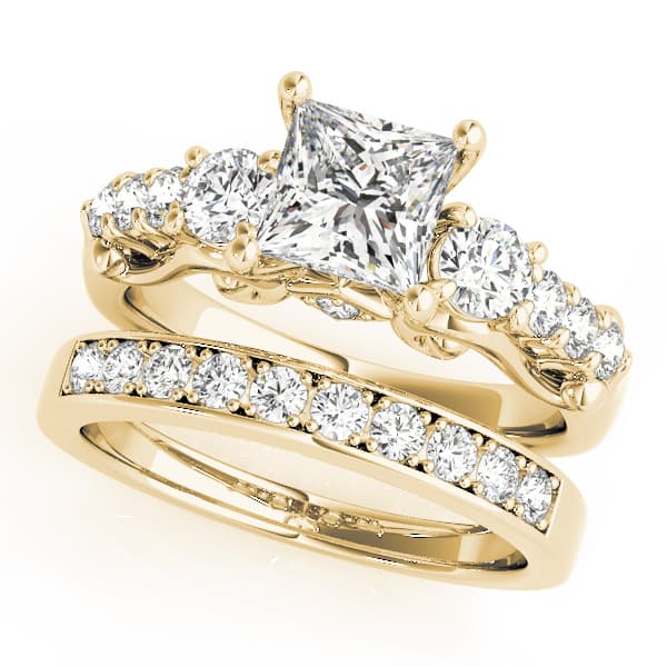 Vintage-Inspired Engagement Ring, style 50583, On hand view in yellow gold