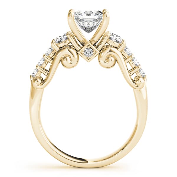 Vintage-Inspired Engagement Ring, style 50583, Side view in yellow gold