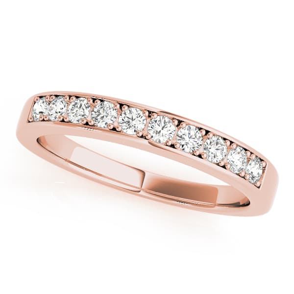 Prong in Channel Wedding Band (0.28 ct. tw.), Front view in rose gold
