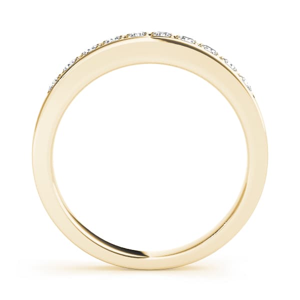 Prong in Channel Wedding Band (0.28 ct. tw.), Side view in yellow gold