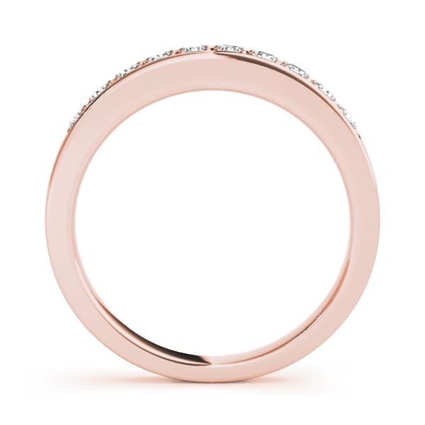 Prong in Channel Wedding Band (0.28 ct. tw.), Side view in rose gold