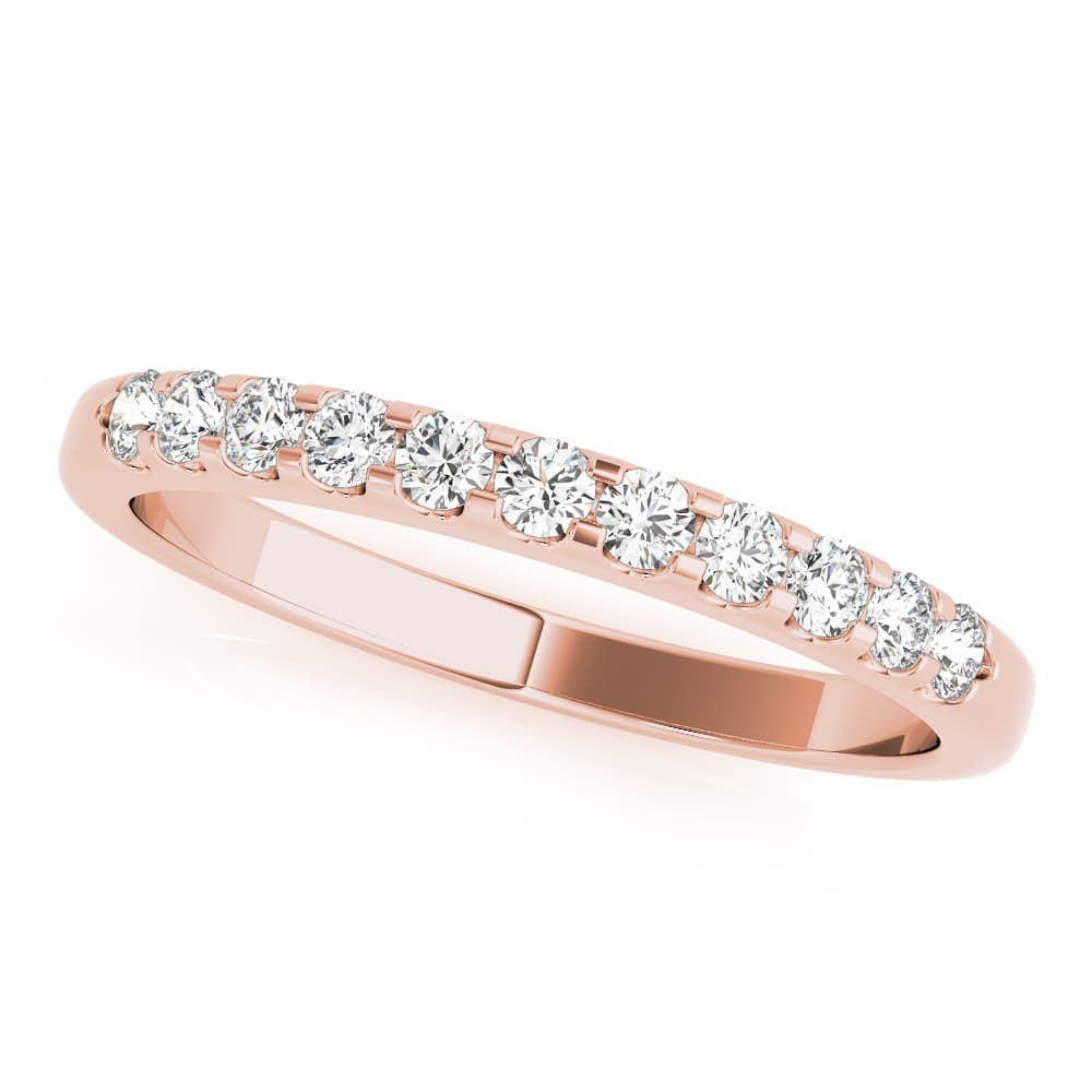 Shared Prong Wedding Ring (0.3 ct. tw.), Front view in rose gold