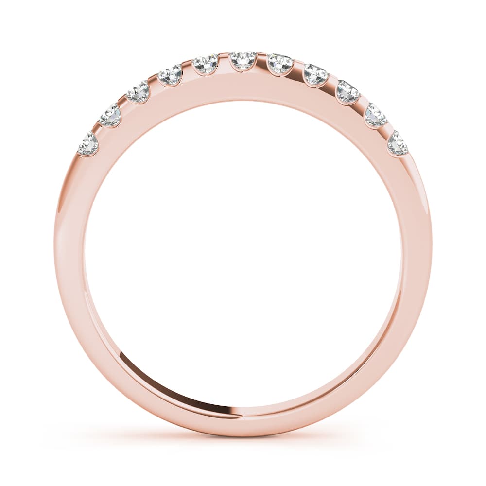 Shared Prong Wedding Ring (0.3 ct. tw.), Side view in rose gold
