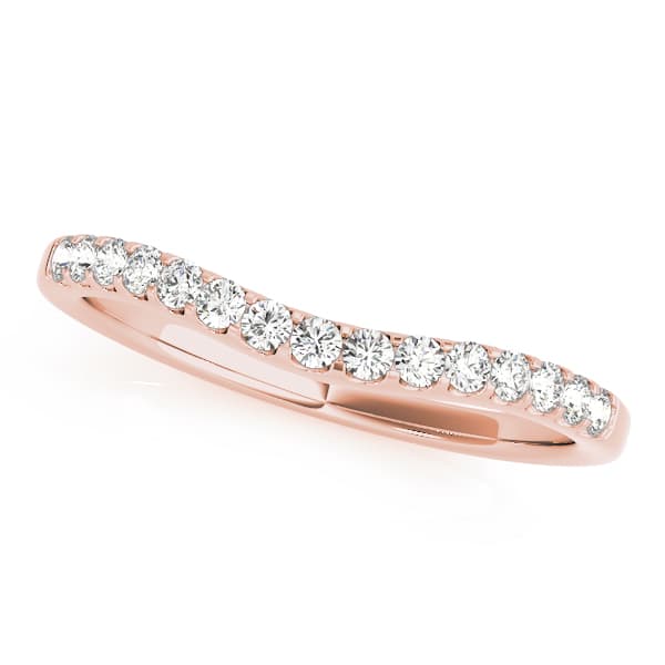 Curved Wedding Band (1/4 ct. tw.), Front view in rose gold
