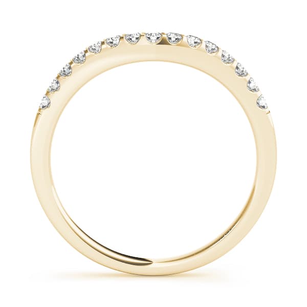 Curved Wedding Band (1/4 ct. tw.), Side view in yellow gold