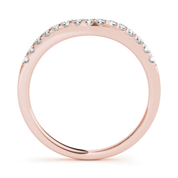 Curved Wedding Band (1/4 ct. tw.), Side view in rose gold