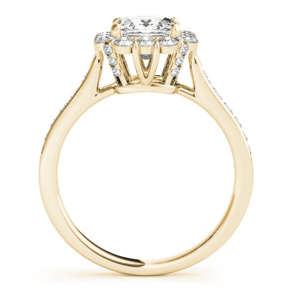 Curved Prong-in-Channel Engagement Ring, 5.0 mm, style 50588, Side view in yellow gold