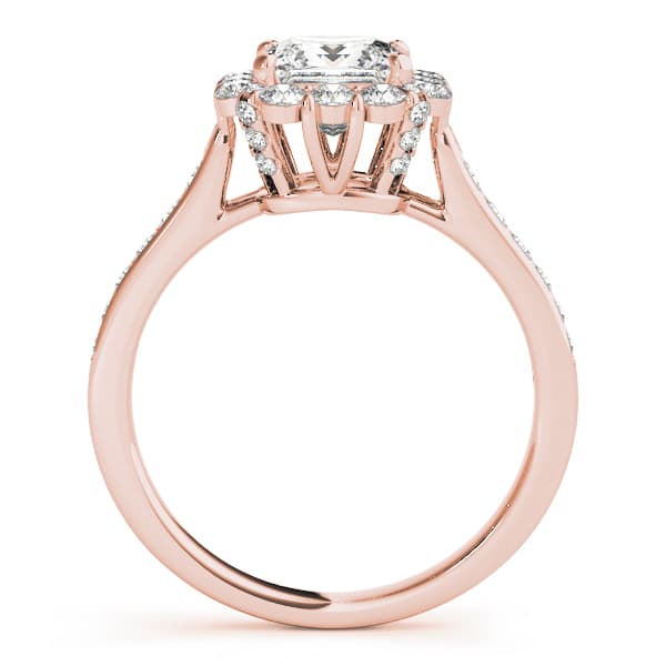 Curved Prong-in-Channel Engagement Ring, 5.0 mm, style 50588, Side view in rose gold