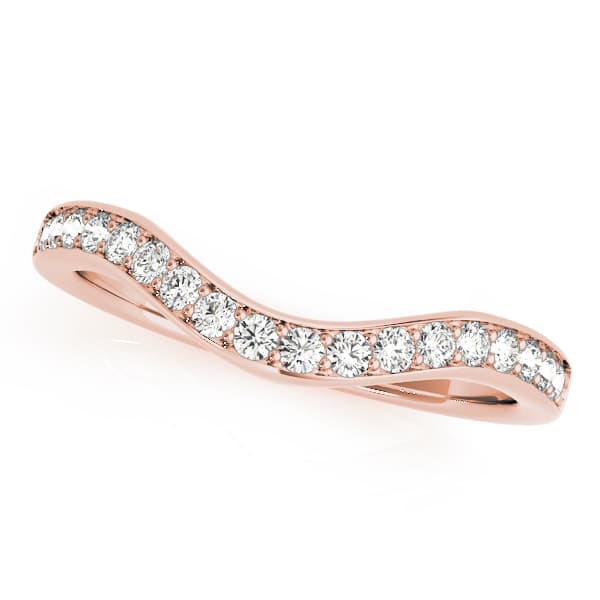 Curved Prong In Channel Wedding Band (0.27 ct. tw.), Front view in rose gold