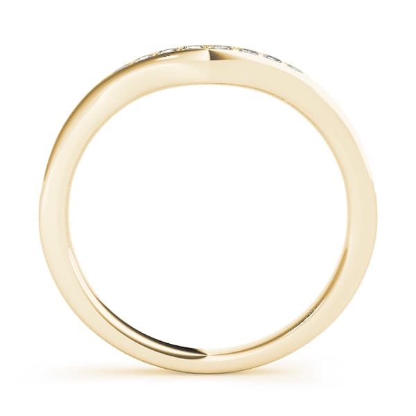Curved Prong In Channel Wedding Band (0.27 ct. tw.), Side view in yellow gold