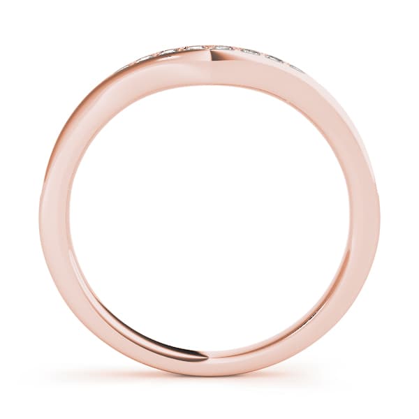 Curved Prong In Channel Wedding Band (0.27 ct. tw.), Side view in rose gold