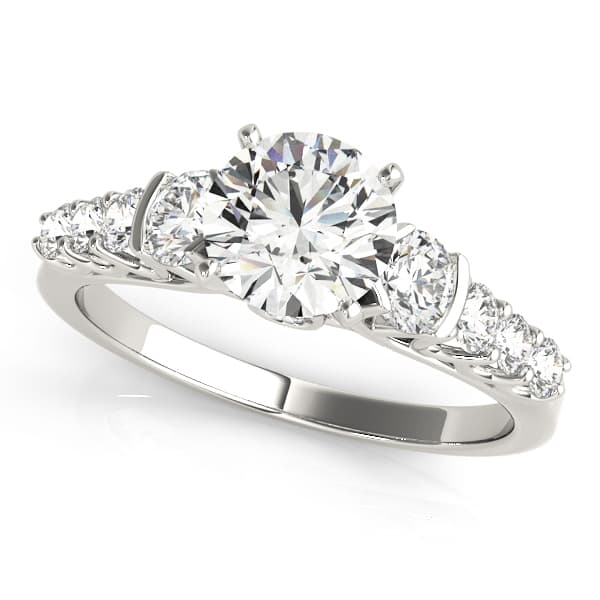 Single Row Prong Engagement Ring — style 50589 in 10k White Gold