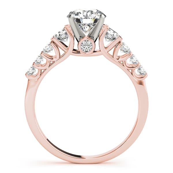 Single Row Prong Engagement Ring, style 50589, Side view in rose gold