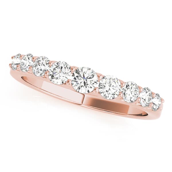 Trellis Curved Wedding Bands (5/8 ct. tw.), Front view in rose gold