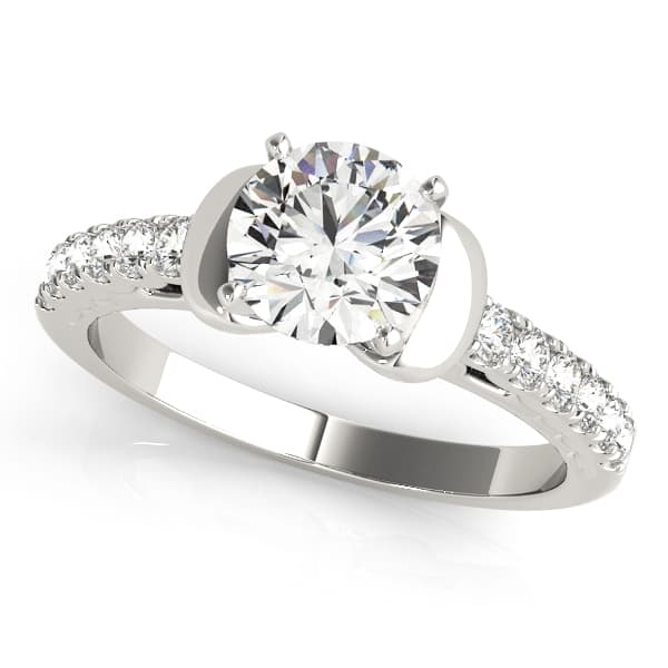 ENGAGEMENT RINGS SINGLE ROW PRONG — style 50591 in 10k White Gold