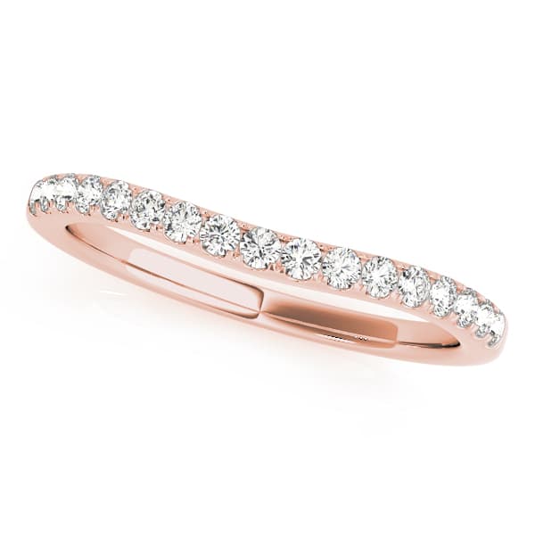 Curved Wedding Band (0.21 ct. tw.), Front view in rose gold