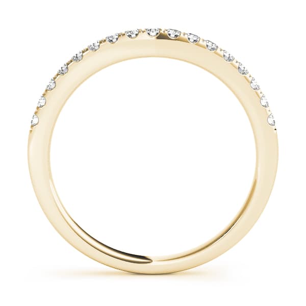 Curved Wedding Band (0.21 ct. tw.), Side view in yellow gold