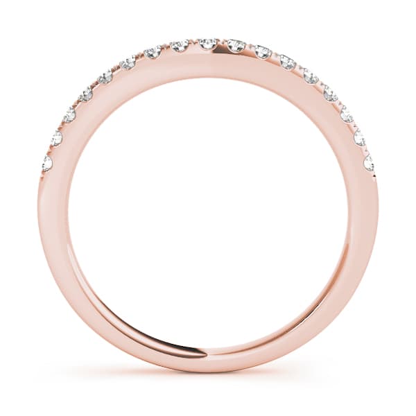 Curved Wedding Band (0.21 ct. tw.), Side view in rose gold