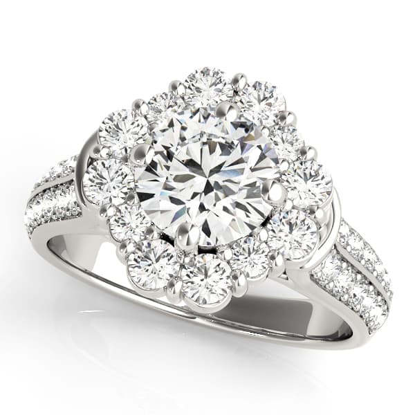 ENGAGEMENT RINGS HALO ROUND — style 50592 in 10k White Gold