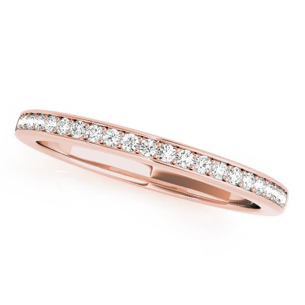 Prong Set Wedding Band (0.17 ct. tw.), Front view in rose gold