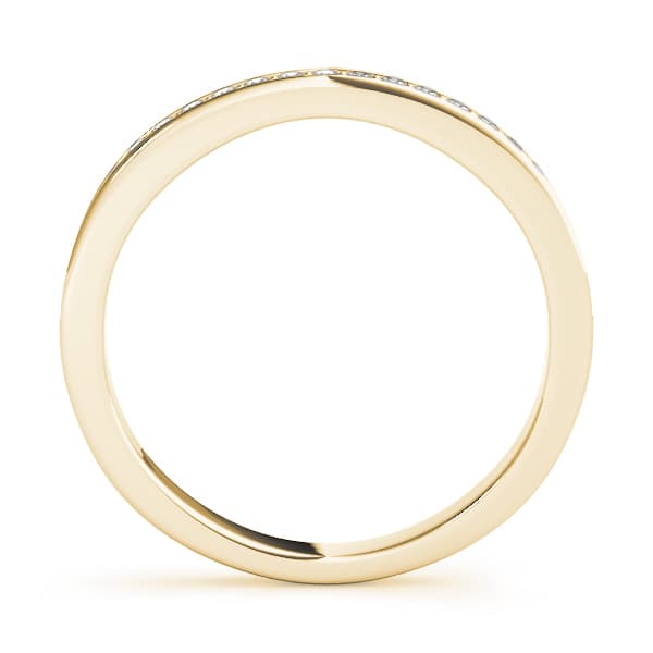 Prong Set Wedding Band (0.17 ct. tw.), Side view in yellow gold