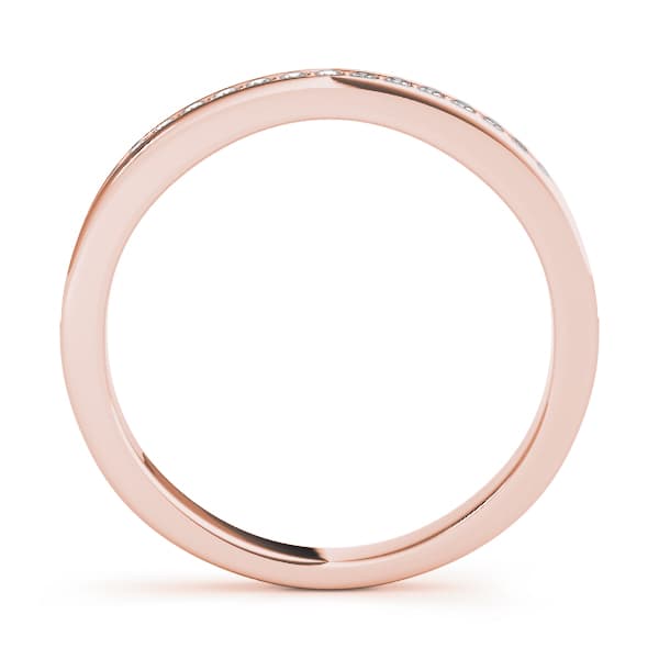 Prong Set Wedding Band (0.17 ct. tw.), Side view in rose gold
