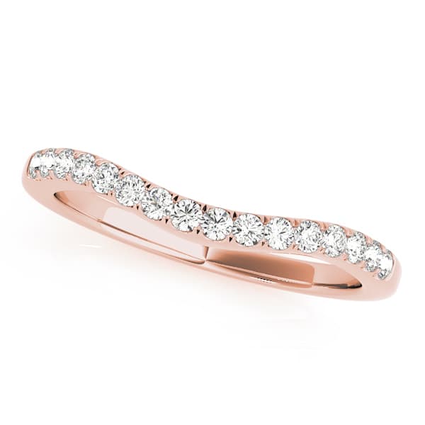 Curved Wedding Band (0.2 ct. tw.), Front view in rose gold