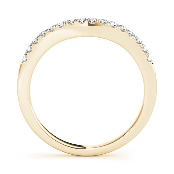 Curved Wedding Band (0.2 ct. tw.), Side view in yellow gold