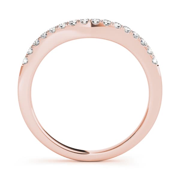 Curved Wedding Band (0.2 ct. tw.), Side view in rose gold