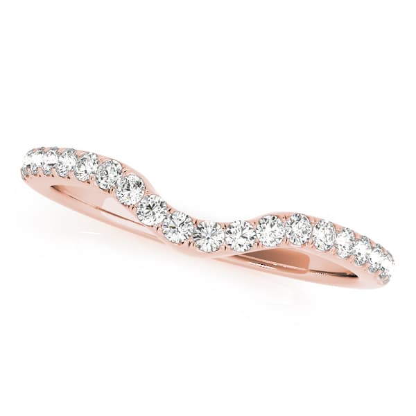 Split Prong Curved Wedding Bands (1/4 ct. tw.), Front view in rose gold
