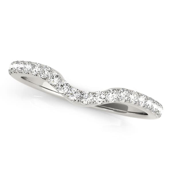 Split Prong Curved Wedding Bands — 1 CT — View 1