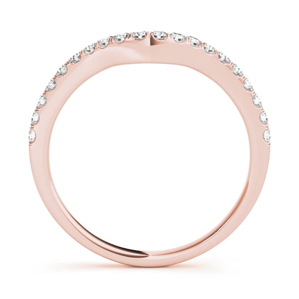 Split Prong Curved Wedding Bands (1/4 ct. tw.), Side view in rose gold