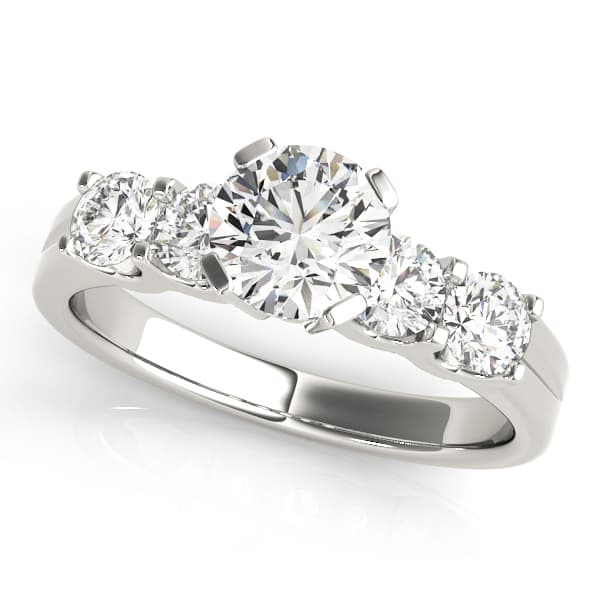 Single Row U-Prong Engagement Ring — style 50602 in 10k White Gold
