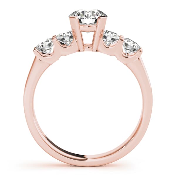 Single Row U-Prong Engagement Ring, style 50602, Side view in rose gold
