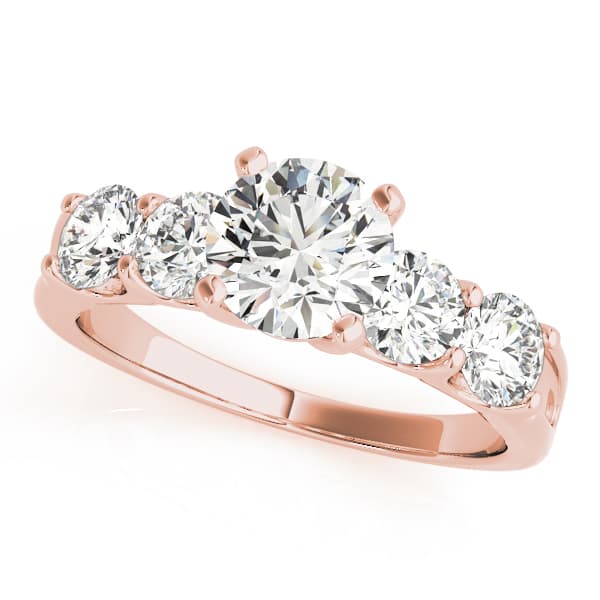 Single Row Prong Engagement Ring, style 50603, Front view in rose gold