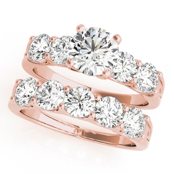 Single Row Prong Engagement Ring, style 50603, On hand view in rose gold