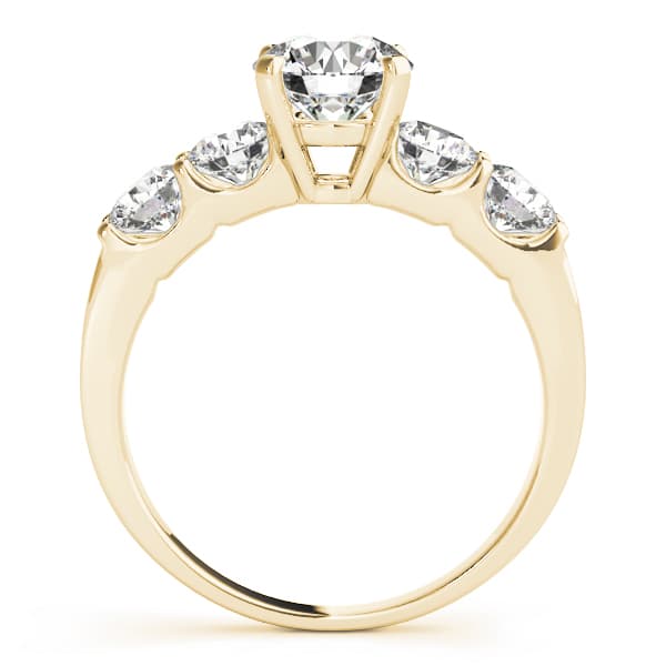 Single Row Prong Engagement Ring, style 50603, Side view in yellow gold
