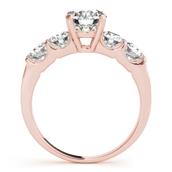 Single Row Prong Engagement Ring, style 50603, Side view in rose gold